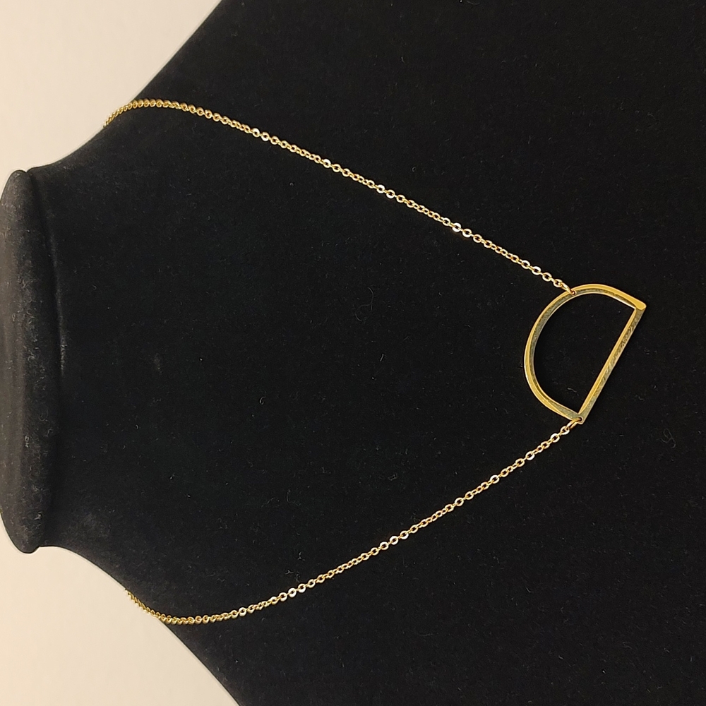 Gold Medium Sideways Initial D Necklace